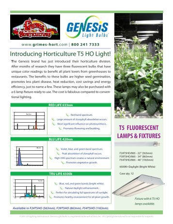 T5 FLUORESCENT LAMPS & FIXTURES - Grimes Horticulture