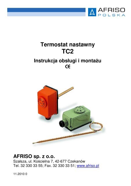 Termostat nastawny TC2 Instrukcja obsługi i montażu - Afriso