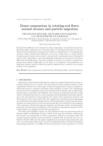 Dense suspensions in rotating-rod flows: normal stresses and ... - iusti