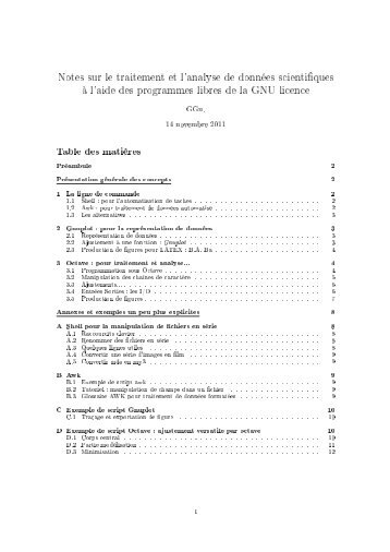 Notes sur le traitement et l'analyse de donnÃ©es scienti ques Ã  l ... - iusti