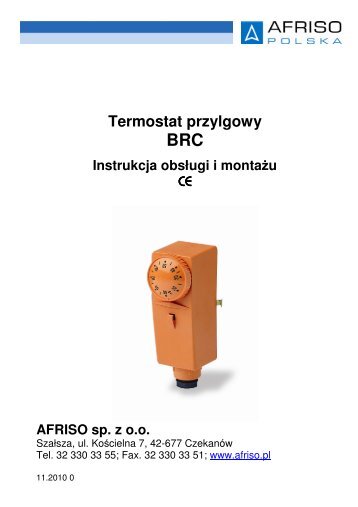 Termostat przylgowy BRC Instrukcja obsługi i montażu - Afriso