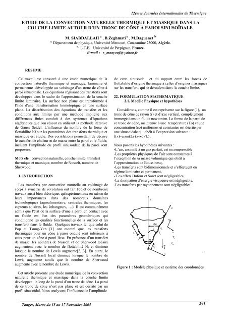 etude de la convection naturelle thermique et massique dans ... - iusti