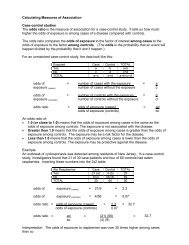 Calculating Measures of Association Case-control studies The odds ...