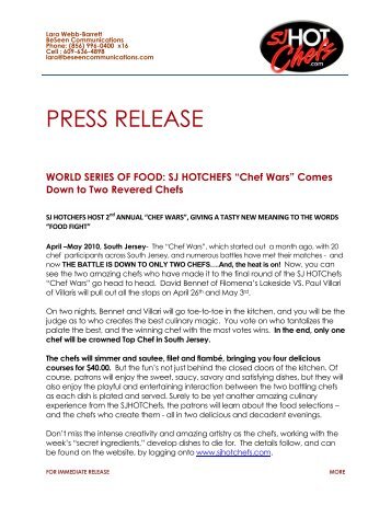 Press Release - The Restaurant School at Walnut Hill College