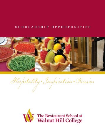 Scholarship Application - The Restaurant School at Walnut Hill ...