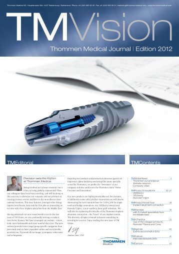 Thommen Medical Journal | Edition 2012 - Cwitt Dental