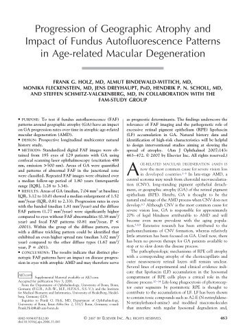 Progression of Geographic Atrophy and Impact of Fundus ...