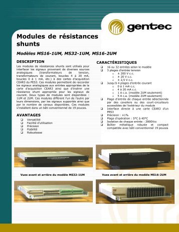 Document technique autres modÃ¨les - Gentec