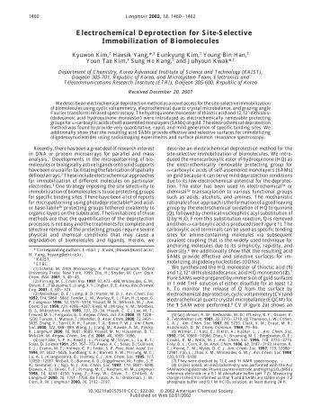 Electrochemical Deprotection for Site-Selective Immobilization of ...