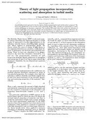 A theory of light propagation incorporating scattering and absorption ...