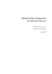 Optimal energy management for solar-powered cars - Study at UniSA