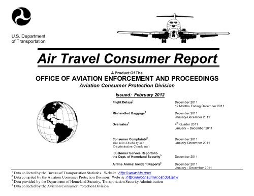 Air Travel Consumer Report - Aviation Consumer Protection - U.S. ...