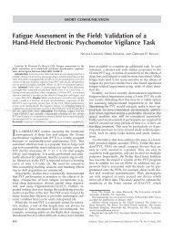 Fatigue Assessment in the Field - Study at UniSA - University of ...