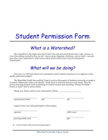 Student Permission Form and Certificate of Recognition