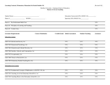 Learning Contract - Hamline University