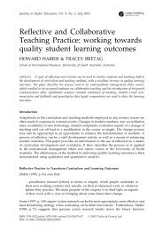Reflective and Collaborative Teaching Practice ... - Study at UniSA