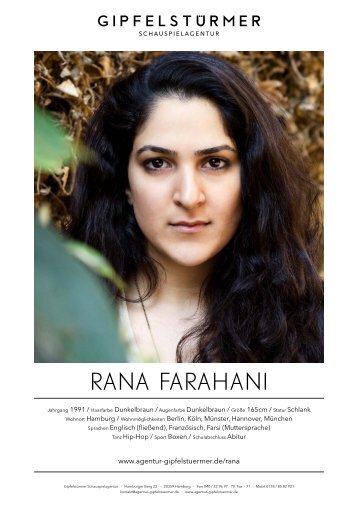 Rana Farahani - Schauspielagentur Gipfelstürmer
