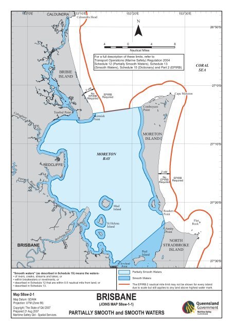 Map Of Brisbane Waters Smooth And Partially Smooth Waters Brisbane North - Bream