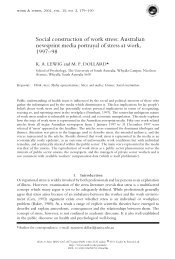 Social construction of work stress: Australian ... - Study at UniSA