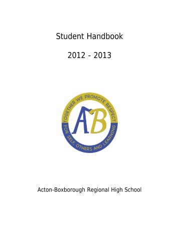 Student Handbook - Acton-Boxborough Regional School District ...