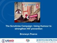 The Scrutinize Campaign: Using Humour to strengthen HIV prevention