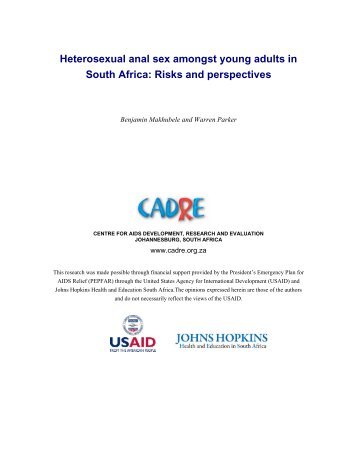 Heterosexual anal sex amongst young adults in South Africa: Risks ...