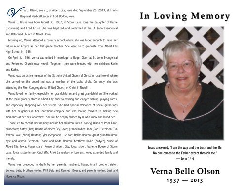 In Loving Memory - Sliefert Funeral Homes