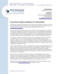 MICHIGAN EYE-BANK CELEBRATES 50th ANNIVERSARY