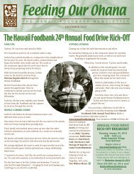 ANNUAL FOOD DRIVE KICK-OFF BREAKFAST - Hawaii Foodbank