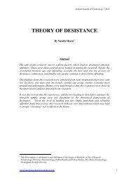 THEORY OF DESISTANCE - Internet Journal of Criminology