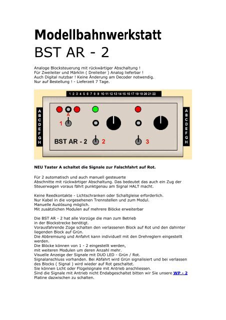Modellbahnwerkstatt BST AR - 2