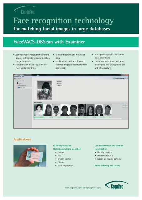 FaceVACS - DBScan with Examiner - Planet Biometrics.com