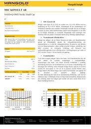 MSC KONSULT AB - Mangold Fondkommission