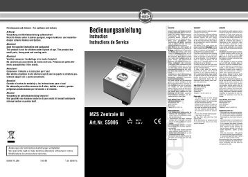 Bedienungsanleitung Instruction Instructions de Service MZS ... - LGB