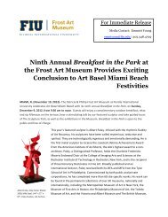 The Frost Art Museum presents Breakfast in the Park - The Patricia ...