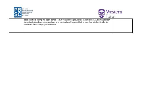 Application Description - University of Western Ontario Faculty of Law