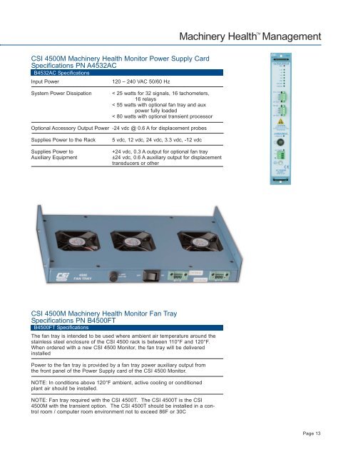 CSI 4500 Machinery HealthTM Monitor