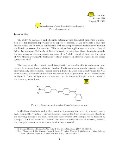 Pre-lab Formatting Example