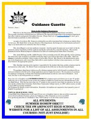 Guidance Gazette - Swampscott High School