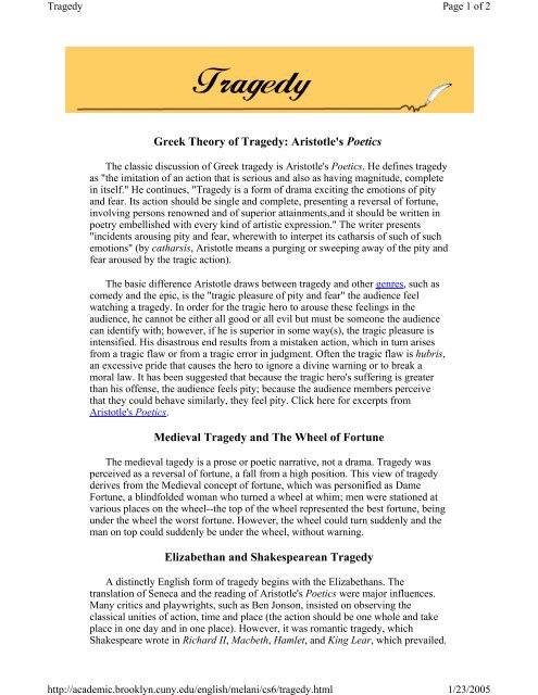 Greek Theory of Tragedy: Aristotle's Poetics ... - Whs.babienko.net