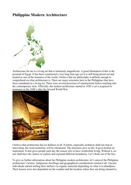 Philippine Modern Architecture - AboutPhilippines.ph