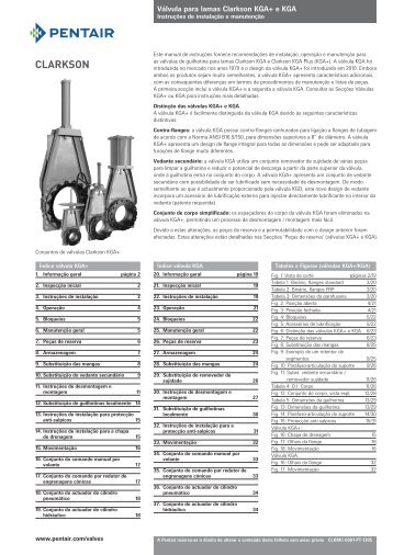 Válvula para lamas Clarkson KGA+ e KGA - Pentair Valves & Controls