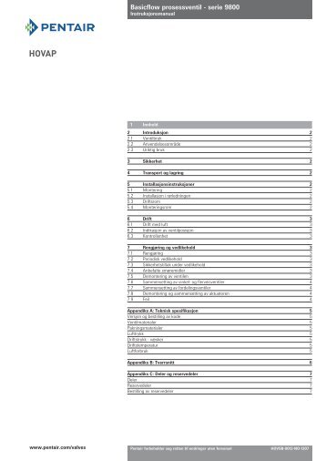 Basicflow prosessventil - serie 9800 - Pentair