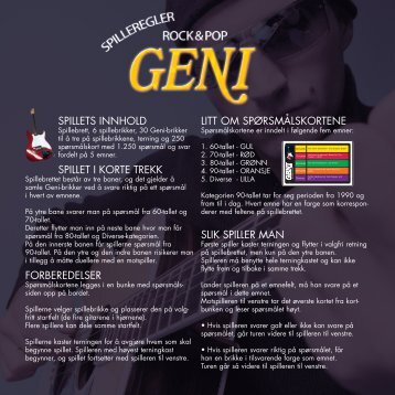 Rock & Pop Geni rules - Egmont Serieforlaget