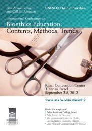 Bioethics Education: Contents, Methods, Trends - ISAS International ...