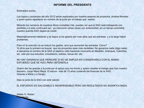 Informe Asamblea General SAO - Sociedad AntioqueÃ±a de ...