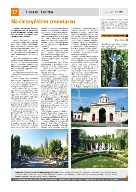 6 sierpnia 2010.pdf - Cieszyn.pl