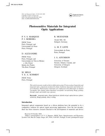 Photosensitive Materials for Integrated Optic ... - ResearchGate