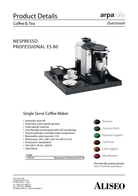 Nespresso Professional Leggero Single Serve Coffee Capsules - 50