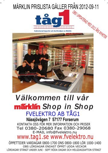 Välkommen till vår Märklin Shop in Shop - FV Elektro AB